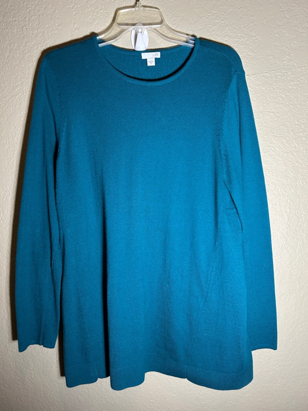 J JILL Lightweight Cotton Blend Long Sleeve Extra Long Tunic Sweater